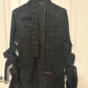 EDWARD SCISSOR HANDS JACKET - BOMBER TRENCH WITH BUCKLES AND BELT